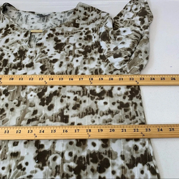 Jm‎ Collection Knit too Woman  XL  Geometric Embroidery Sequin 3/4 Sleeve Office - Picture 9 of 10